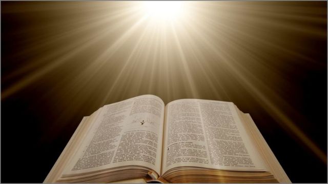 Capture Bible and light streaming down