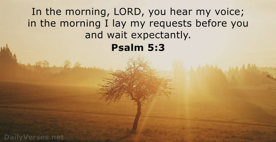 Capture Psalm 5 3 In the morning